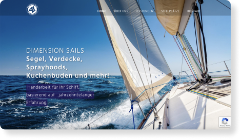 Mono Best Website Competition - Visuals - Animations - Dimension Sails