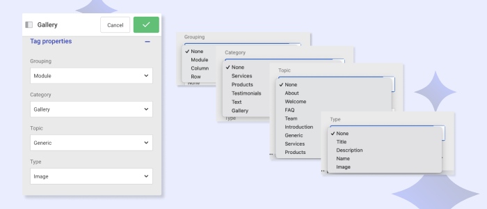 AI template tag properties