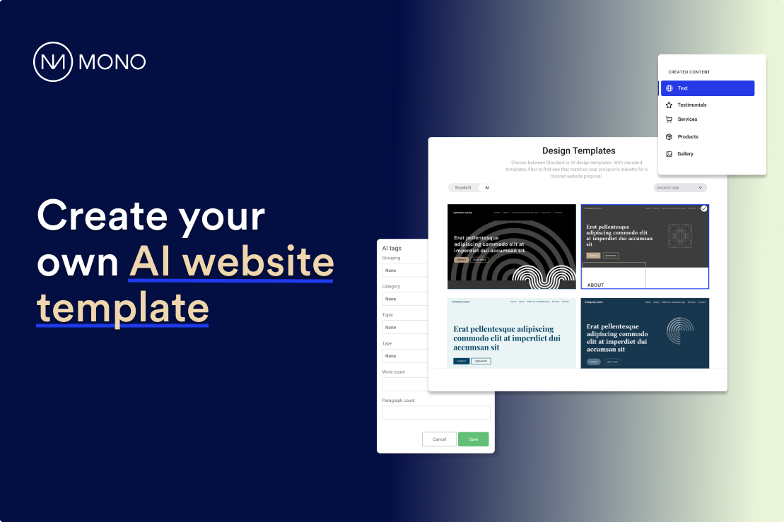 Create your own AI website template