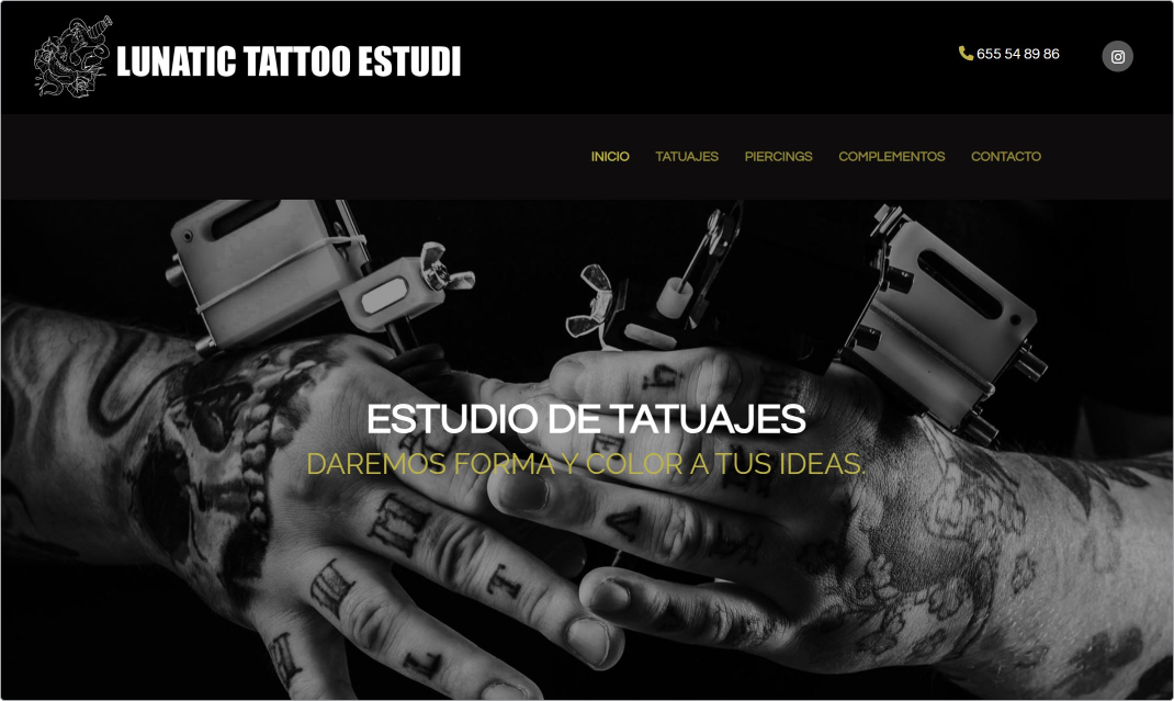 Lunatic Tattoo Estudi - client website inspiration